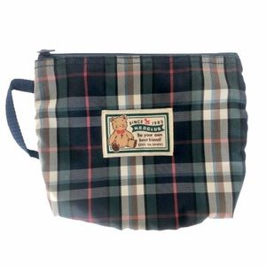Vtg 1994 Mr. Bear's Dream Sanrio Core Tartan Plaid Zipper Pouch Case Collectible